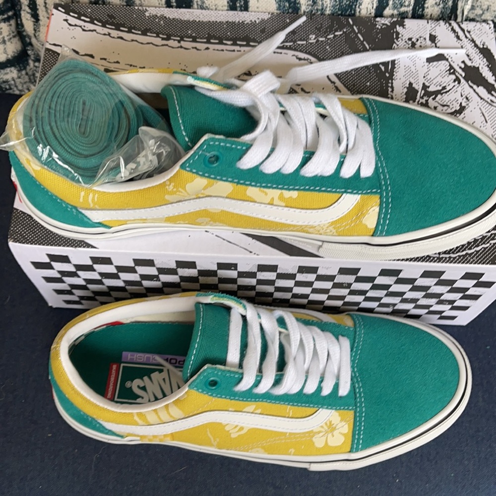 Vans Skate Old Skool Aloha Marine/Gold MENS - Picture 3 of 16